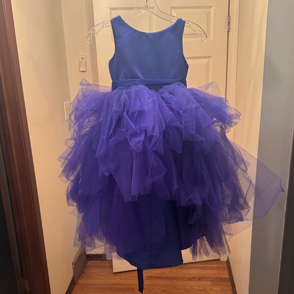blue sneaker ball dress Rhinestones Embellished Sky Blue Tulle Handmade Trumpet Prom Dress